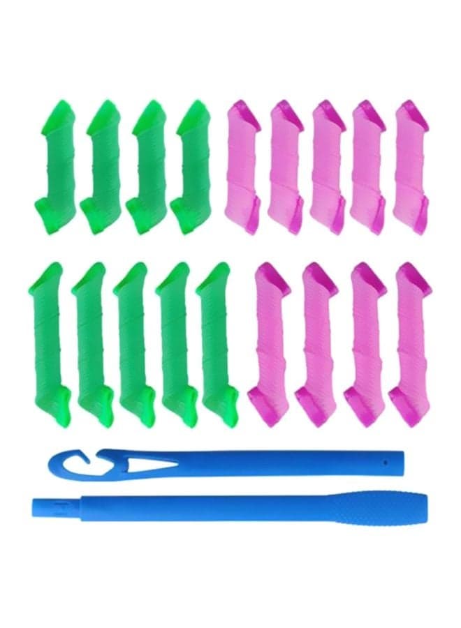 20-Piece Hair Curler Orange/Green/Pink