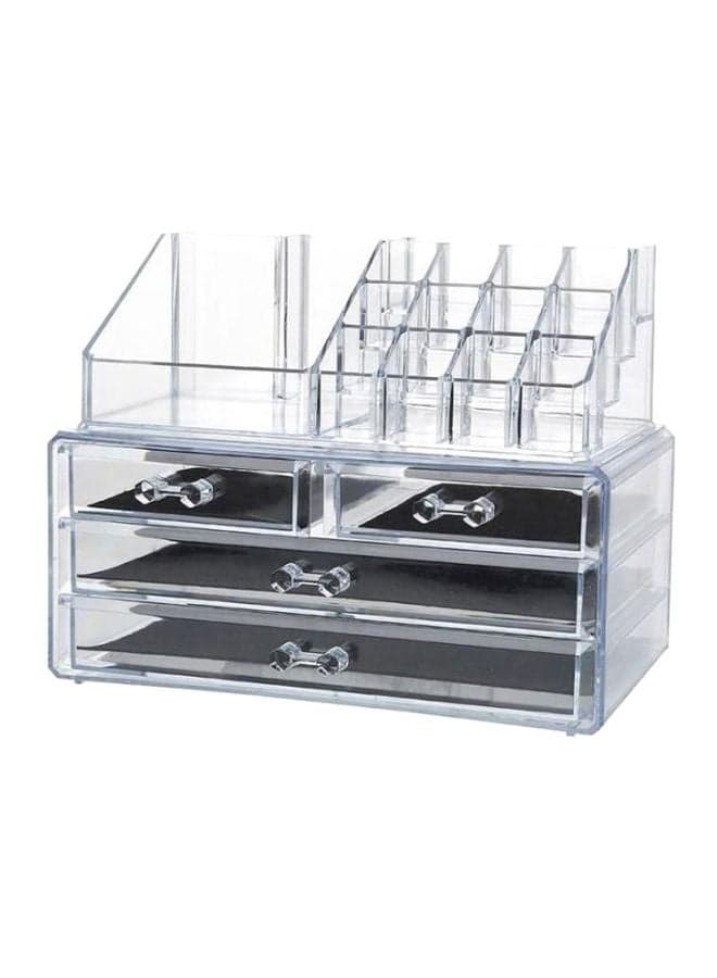 3-Drawer Makeup Organizer Clear