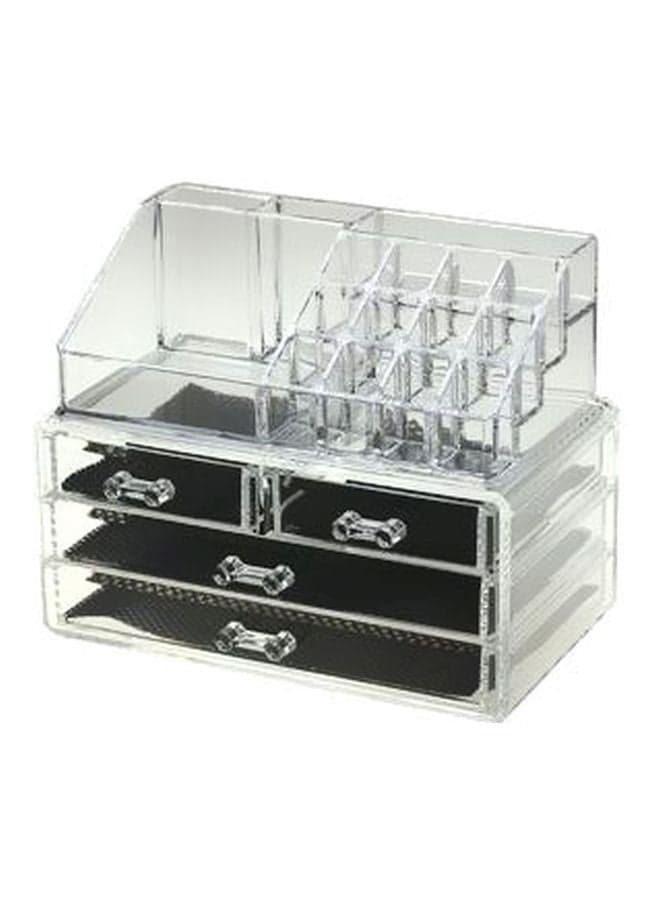 4-Drawer Makeup Organizer Clear