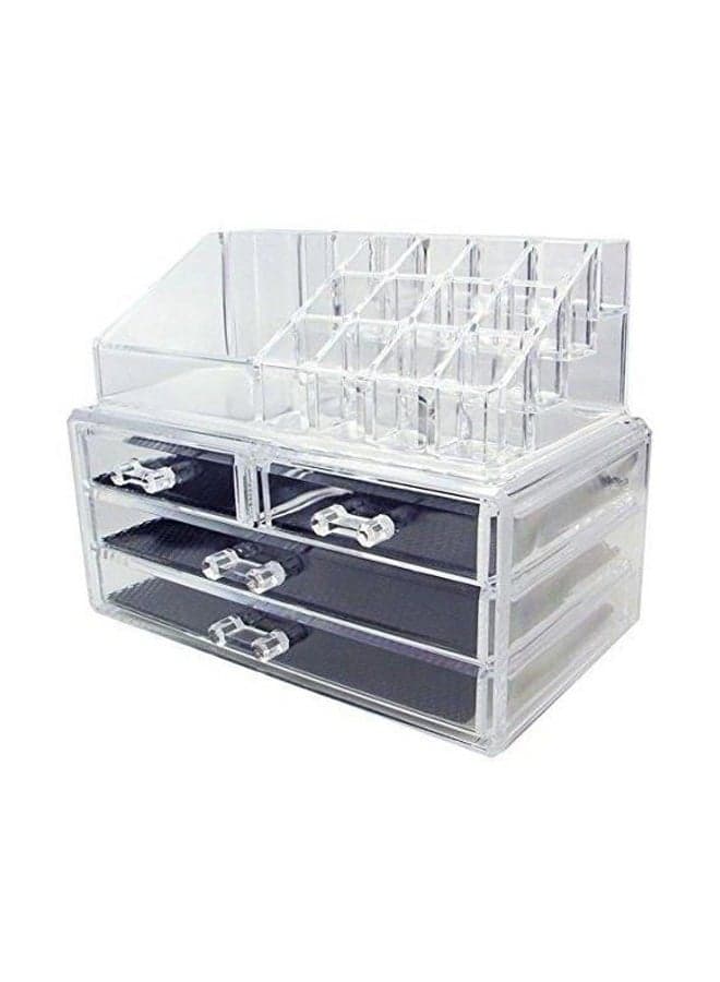 Acrylic Cosmetic And Makeup Organiser Clear/Black