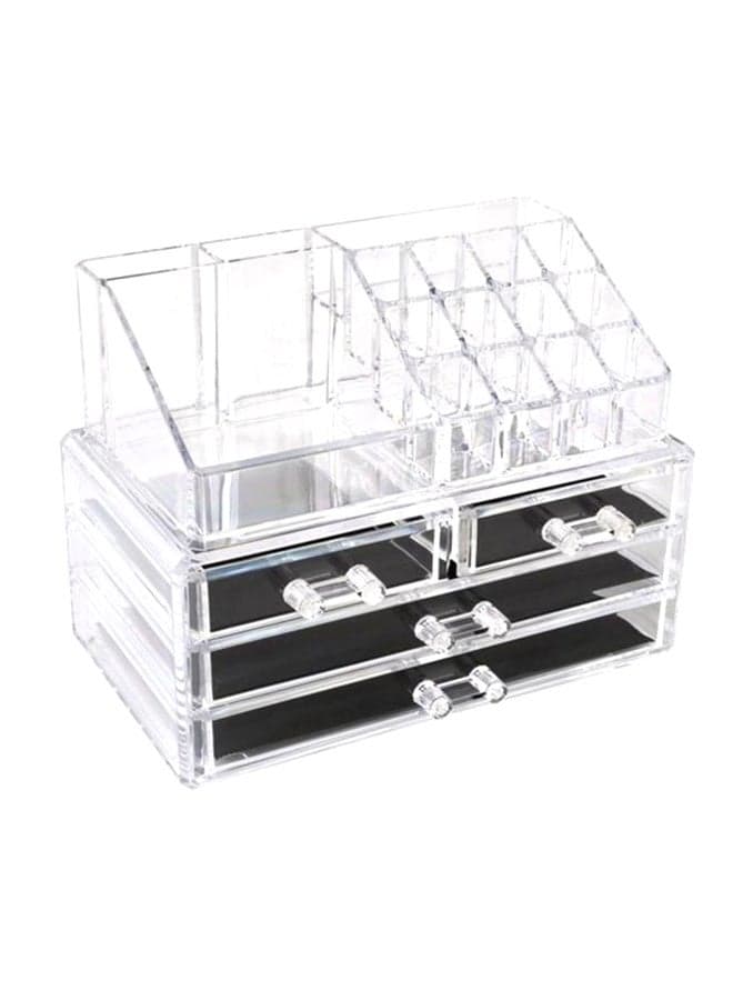 Acrylic Cosmetic And Makeup Organiser Clear/Black