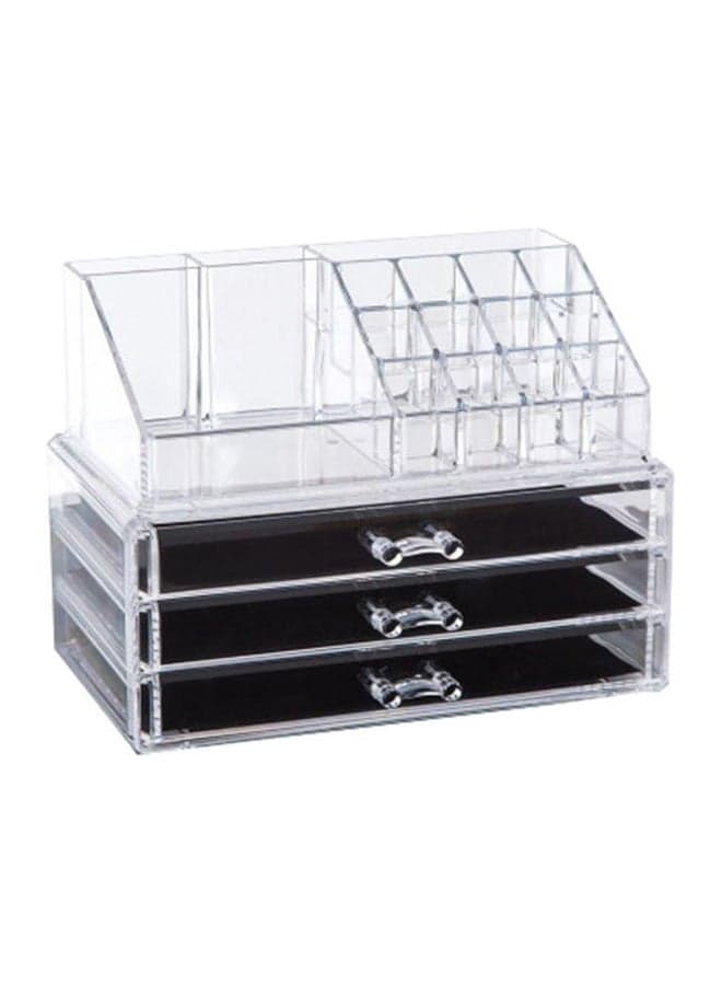 Acrylic Makeup Organizer Clear/Black