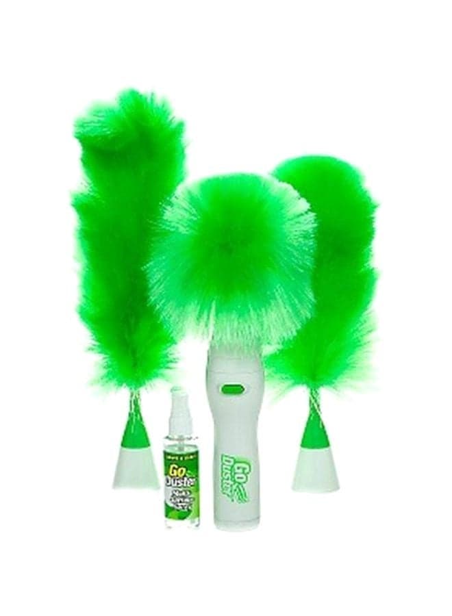 4-Piece Rotatable Cleaning Duster Set White/Green