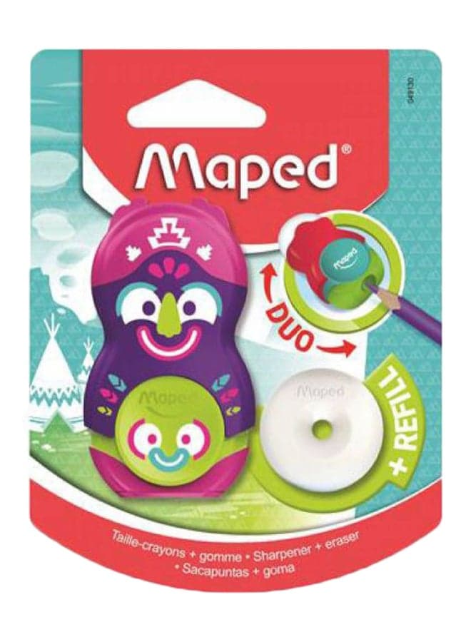 Loopy 1 Hole Tantem Blister Sharpener And Eraser Multicolour
