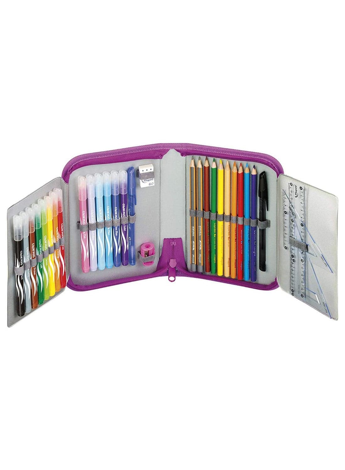 31-Piece Tattoo Fairy Pencil Case With Accessories Set Multicolour