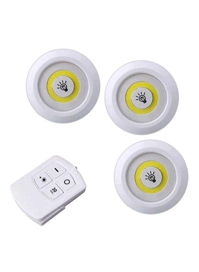3 COB Wall Lamp With Remote Control Yellow/White 28 x 28 x 3cm