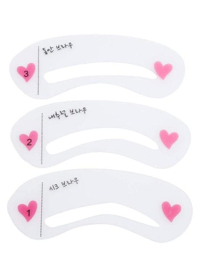 3-Piece Eyebrow Shaper Stencil Set White