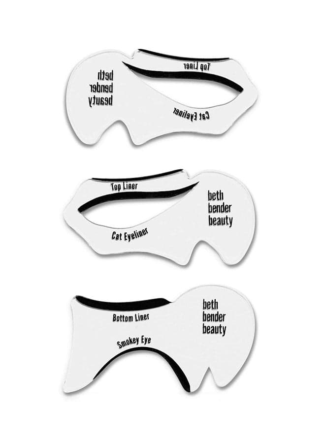 3-Piece Cat Eyeliner And Eyeshadow Stencil White