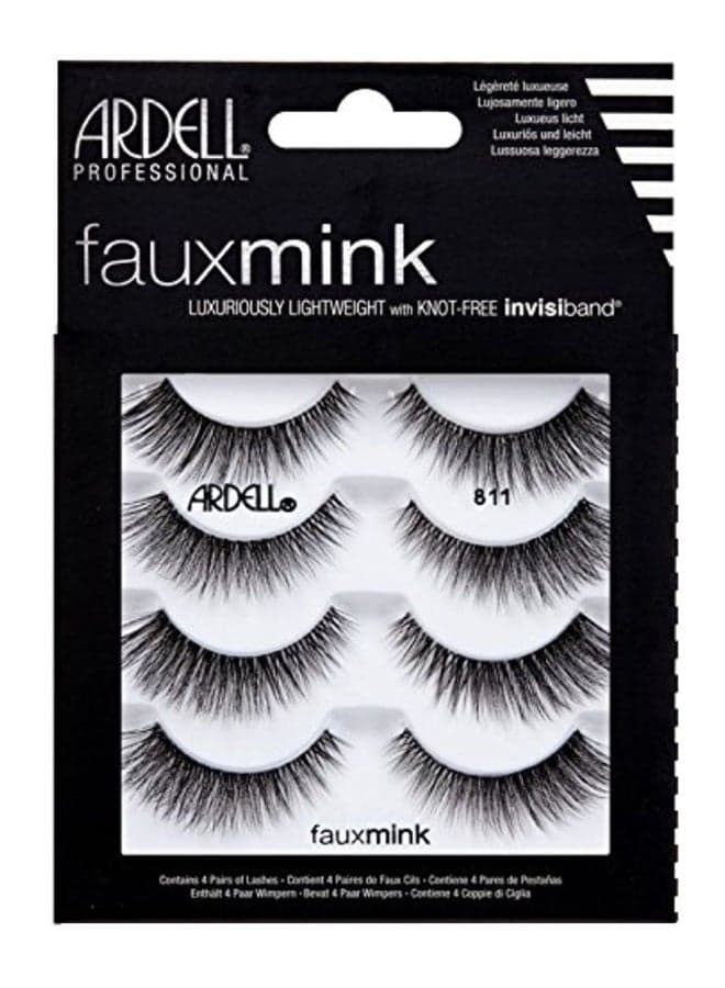 4-Pair False Hair Eyelashes Set Black
