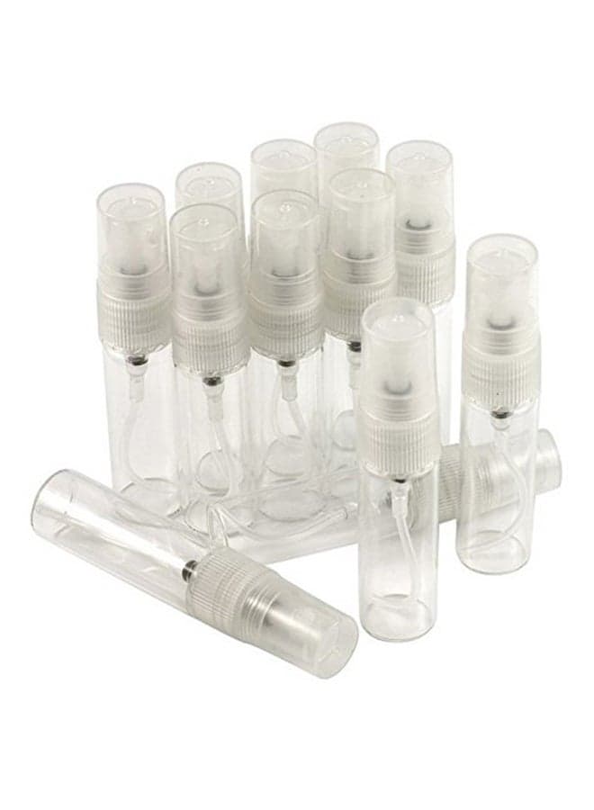 10-Piece Mini Atomizer Spray Refillable Fragrance Sample Glass Bottle Clear