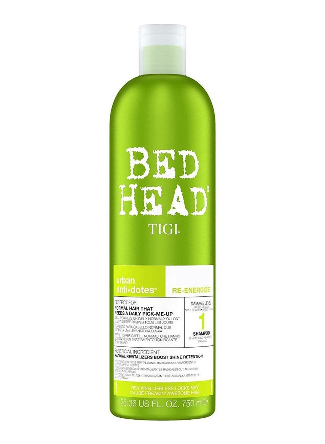 Bed Head Urban Antidotes Re-Energize Shampoo 750ml