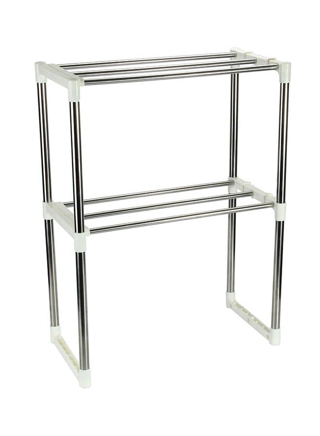 Multifunctional Microwave Oven Rack Silver 49.5-80x25x60.5cm