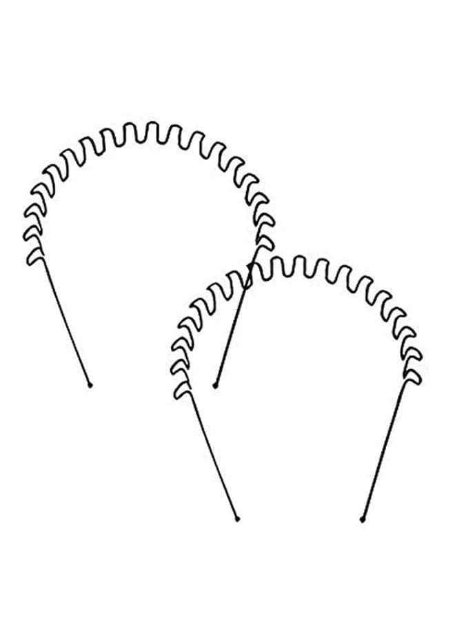 2-Piece Wavy Zigzag Hair Band Set Black