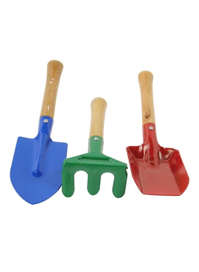 3-Piece Mini Garden Plant Tool Set Red/Green/Blue 7 x 7centimeter
