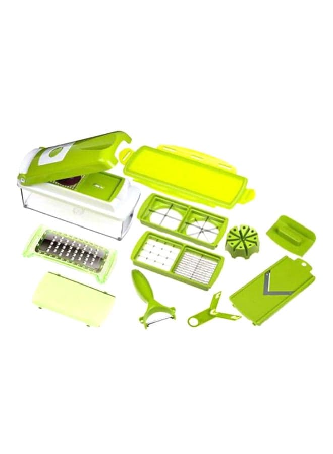 11-Piece Fruit And Vegetable Slicer Green/White