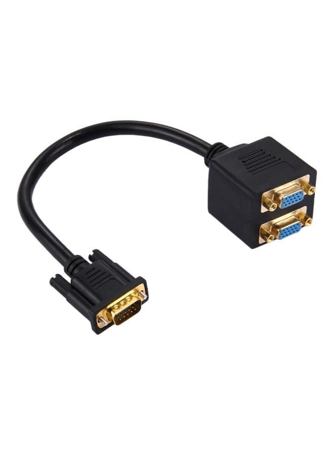 Female To Male VGA Splitter Cable Black