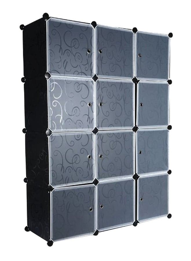 12 Cubes Modular Storage Wardrobe Black