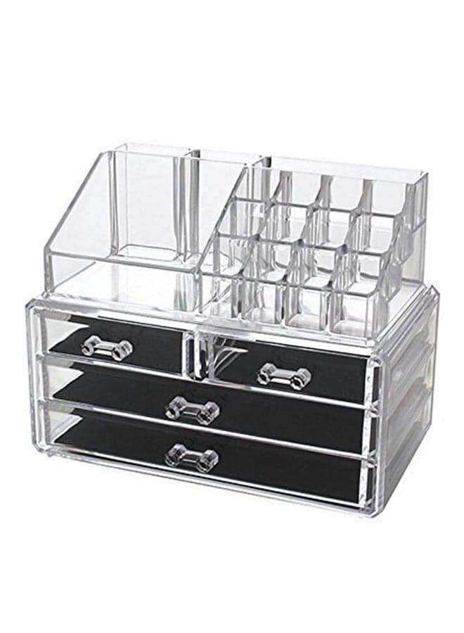Acrylic Multi Grid Makeup Organiser Clear