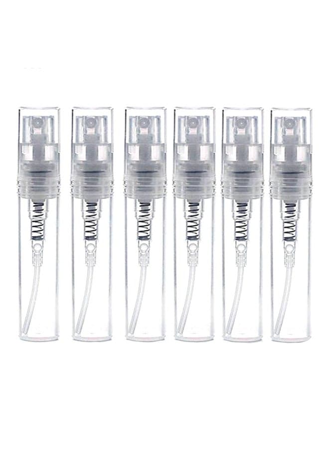 Pack Of 6 Portable Refillable Glass Spray Bottle Clear
