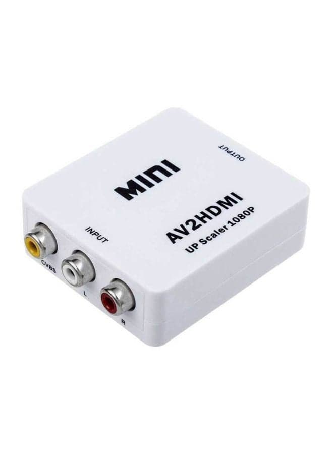 Mini AV To HDMI Video Converter Adapter White