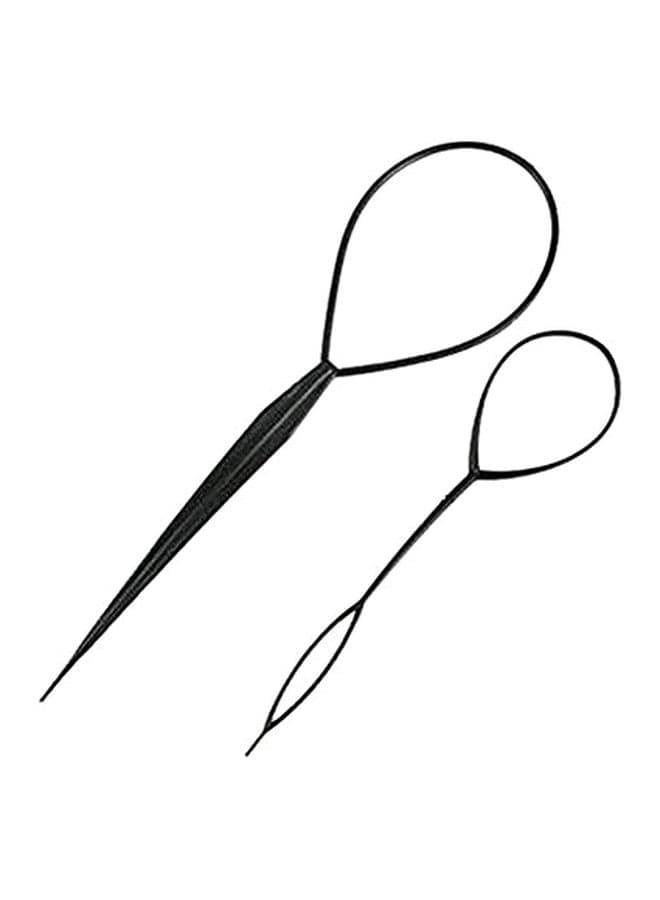 Pack Of 2 Magic Hair Braid Ponytail Maker Clip Black