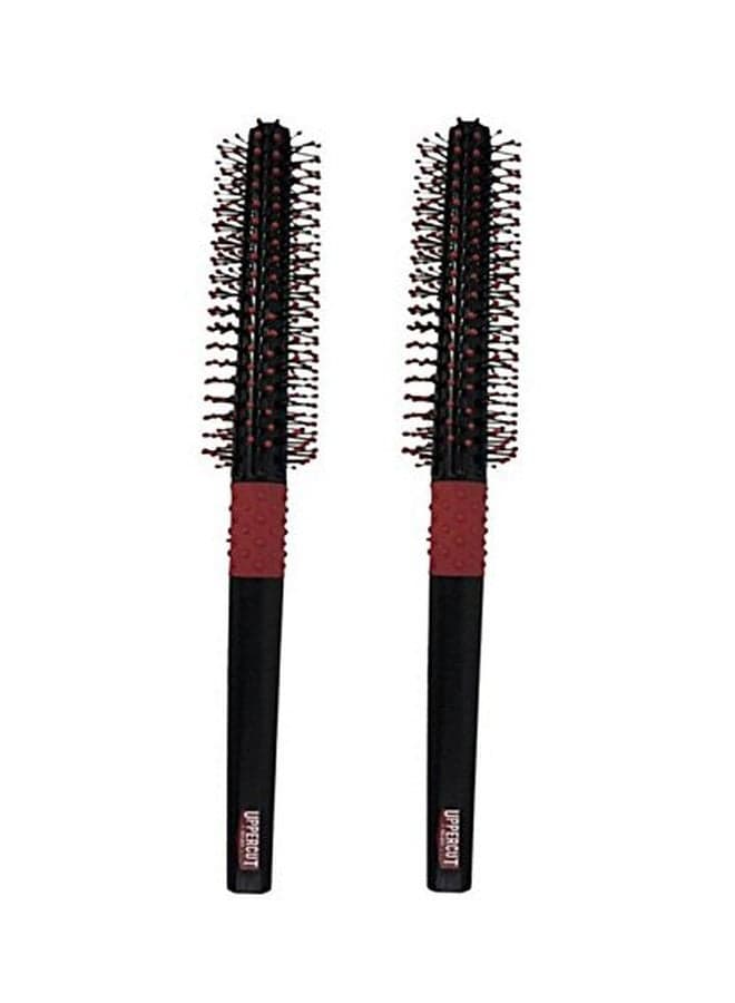 2-Piece Quiff Roller Hair Brush Black/Red