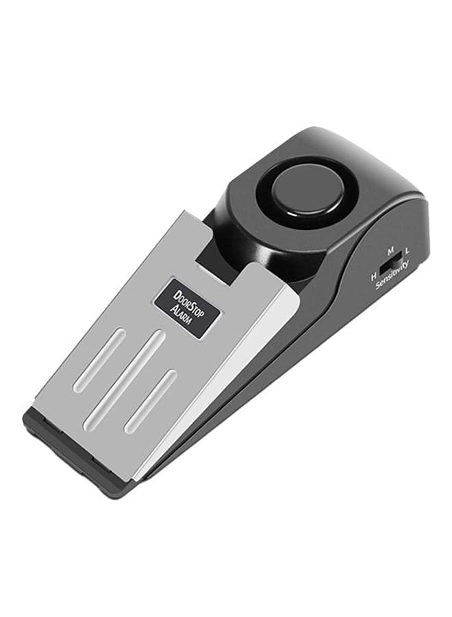 Mini Wireless Vibration Alarm Door Stopper Silver/Black 15 x 4.4 x 6cm