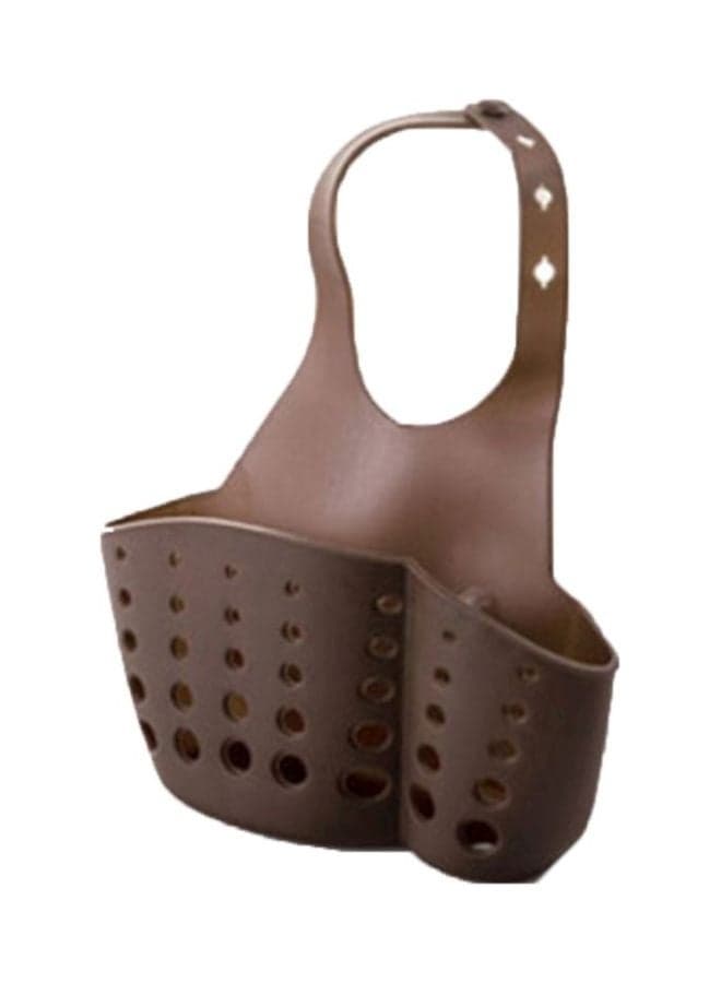 Adjustable Snap-on Sink Storage Basket Brown 20x11x7cm