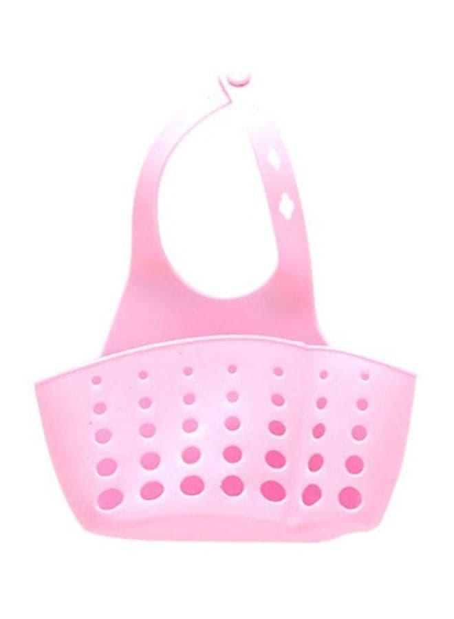 Adjustable Snap-on Sink Storage Basket Pink 20x11x5cm