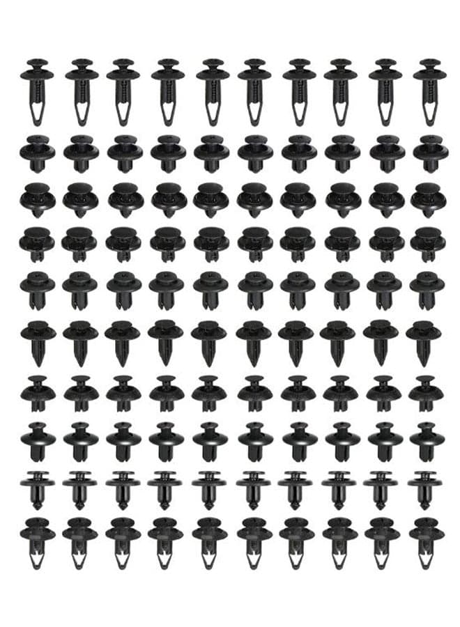 100-Piece Fastener Clips Trunk Screw Rivet Set