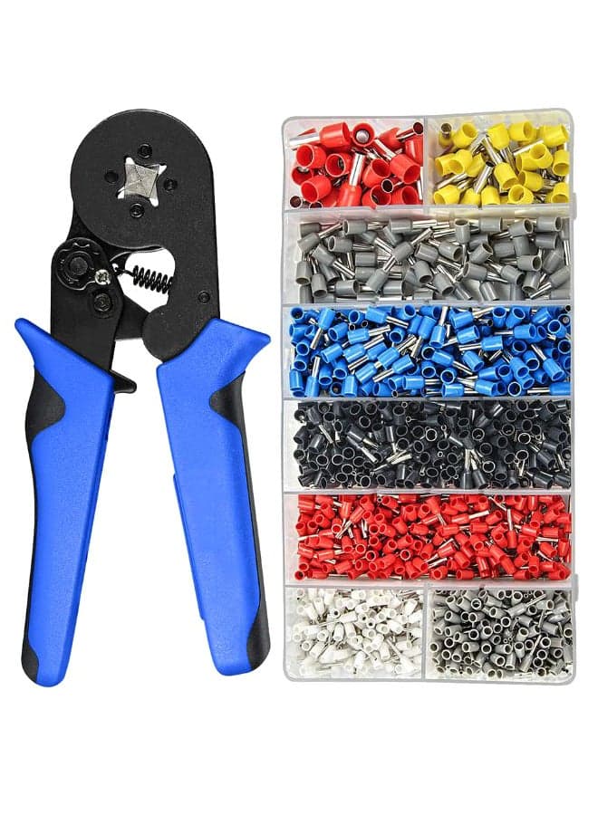 1200-Piece Ferrule Clip Set With Crimper Plier