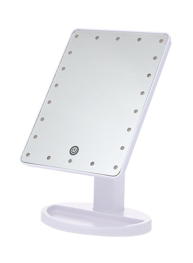 Touch Screen LED Makeup Mirror White/Clear