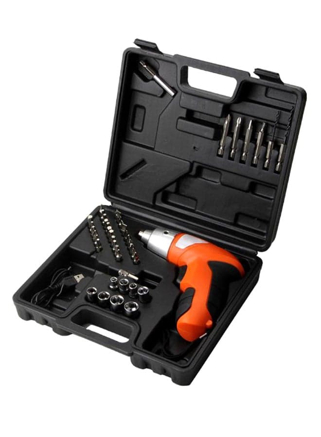 45-Piece Multipurpose Drill Kit Black/Silver/Orange 22.5 x 6 x 20cm