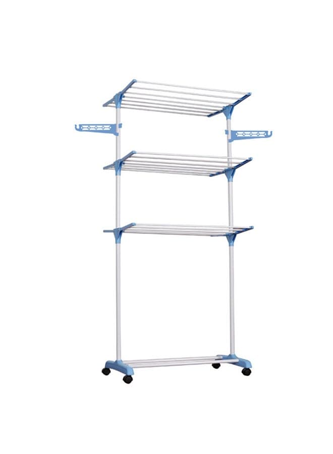 Foldable Clothes Drying Rack White/Blue 64x50x168cm