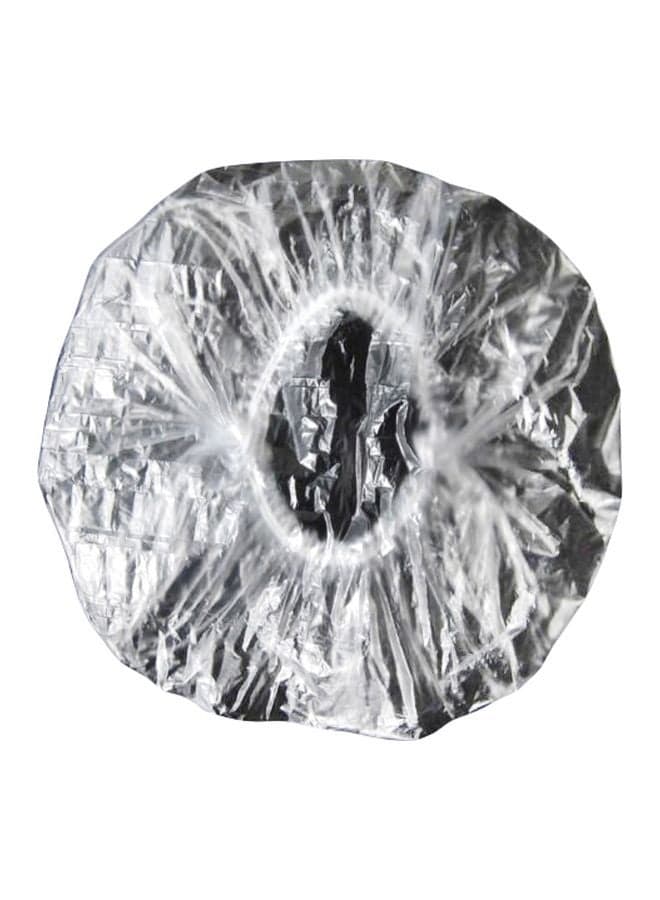 100-Piece Plastic Disposable Shower Caps Clear 4.2x7.8x7.2inch