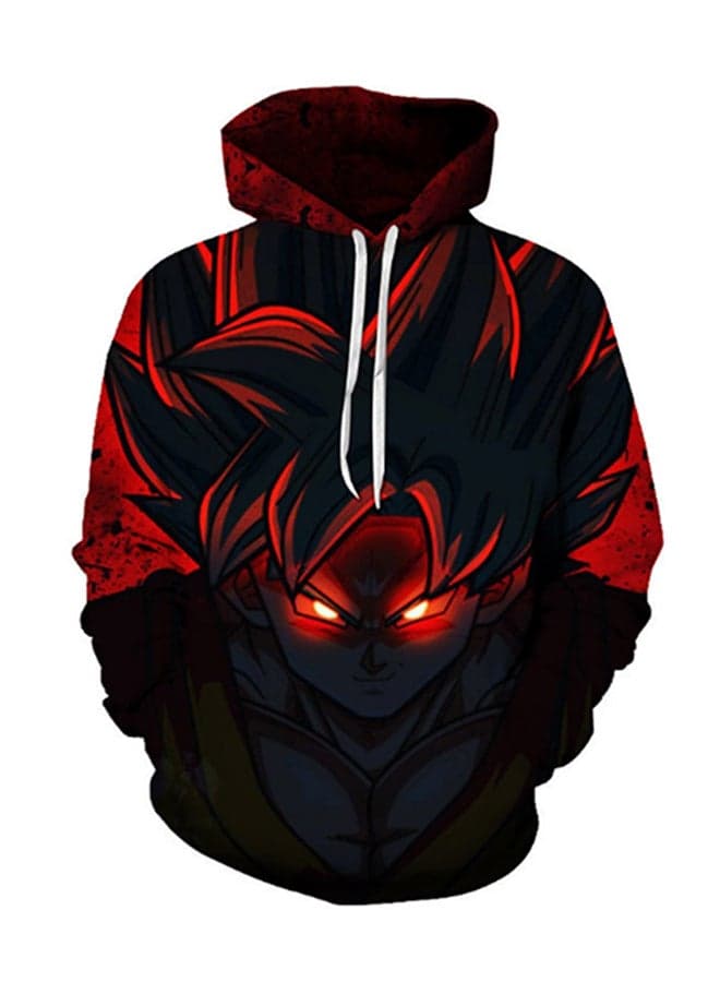 3D Realstic Print Drawstring Hoodie Multicolour