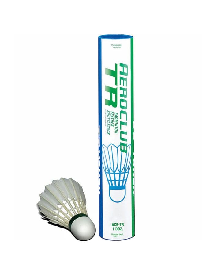 12-Piece Aeroclub TR Badminton Shuttlecock 16 x 4 x 4cm