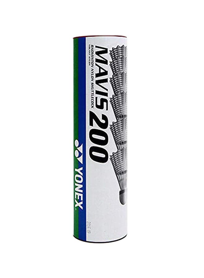 6-Piece Mavis 200 Shuttlecock 16 x 4 x 4cm