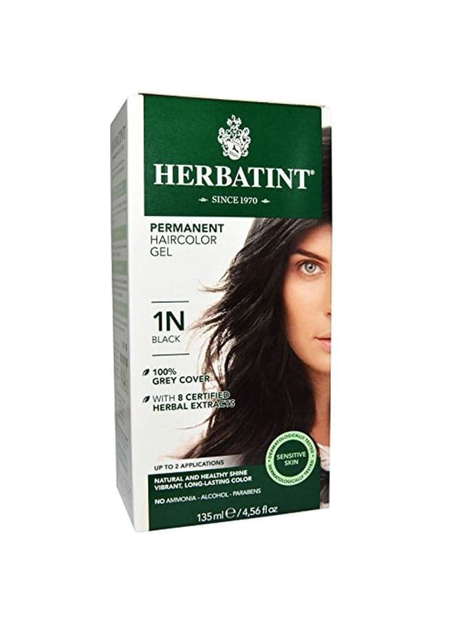2-Piece Permanent Haircolor Gel Black 135ml