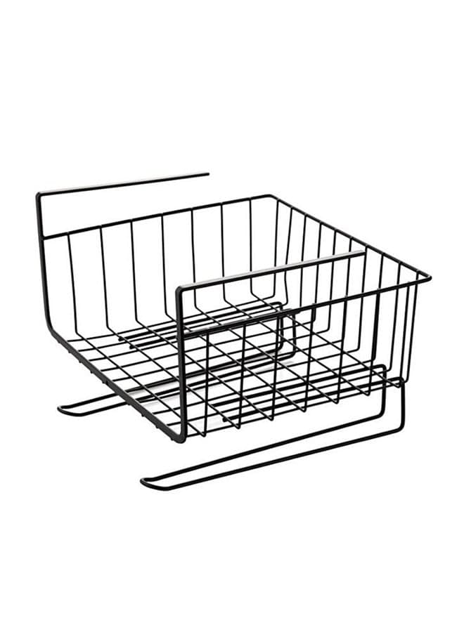 Under Shelf Hanging Storage Basket Black 28.5 x 19.5 x 26cm