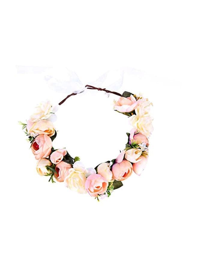 Floral Headband White/Pink/Green