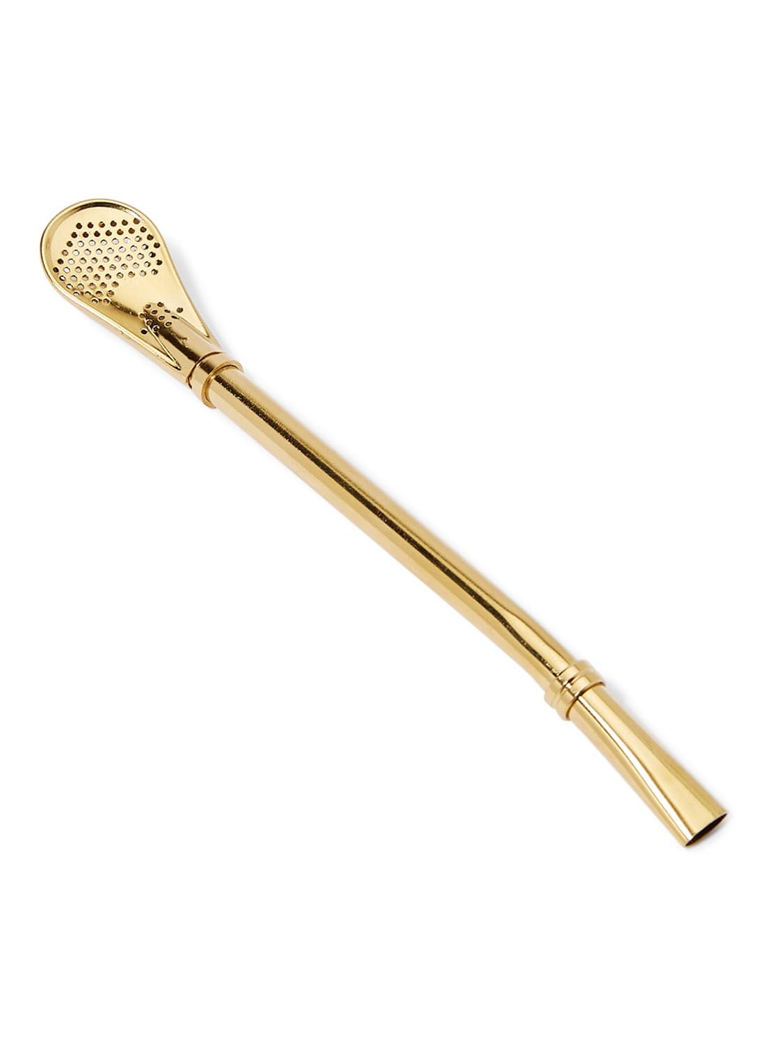 Stainless Steel Filter Straw Spoon Gold 17.7x2cm