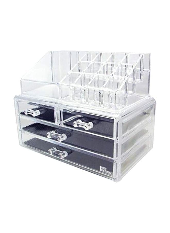 Acrylic Cosmetic Organizer Clear/Black