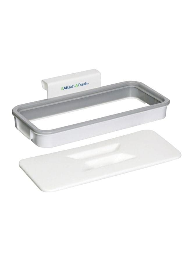 Attach-A-Trash Hanging Trash Bag Holder White/Grey 28x14cm