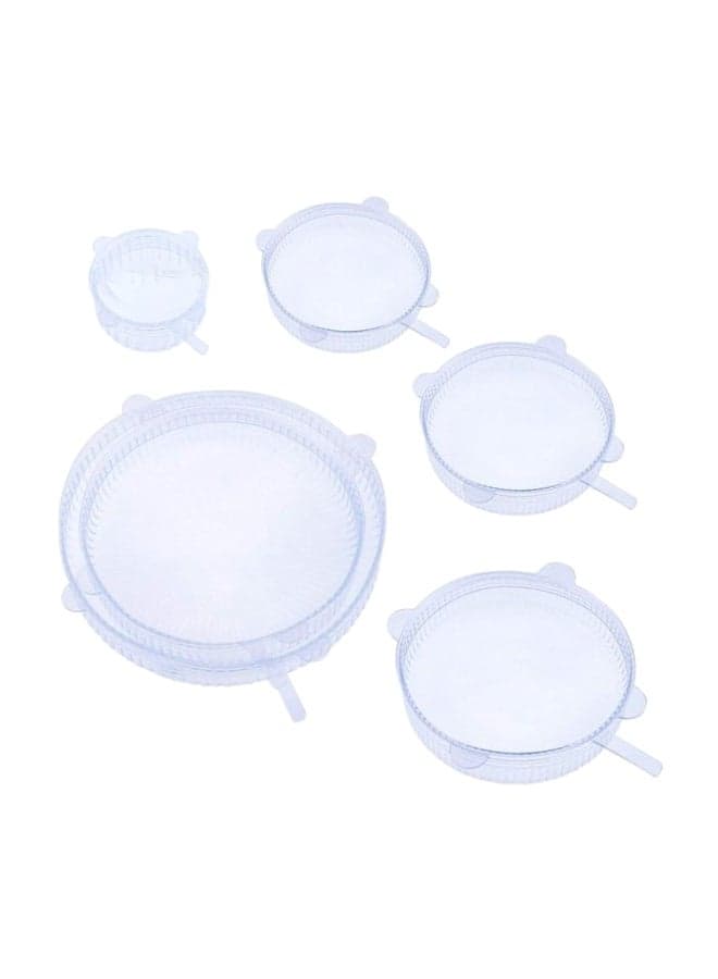 6-Piece Reusable Silicone Lid Set Clear