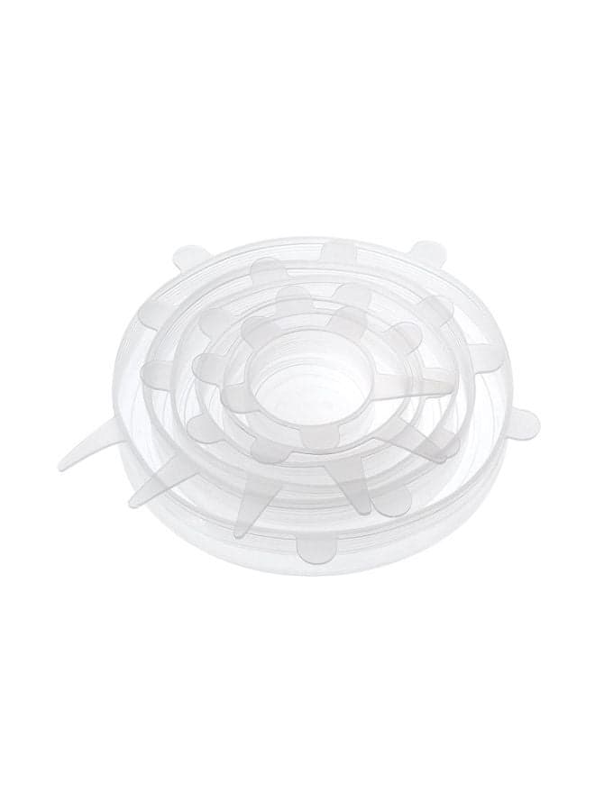 6-Piece Stretch Silicone Lids Clear 6-Piece