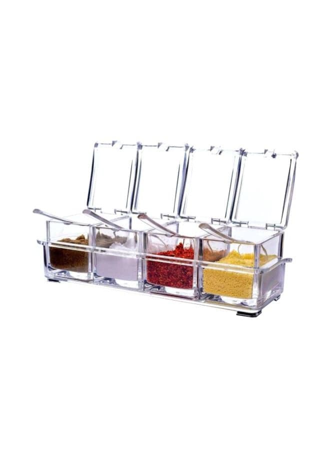 4-Piece Acrylic Spice Container Clear