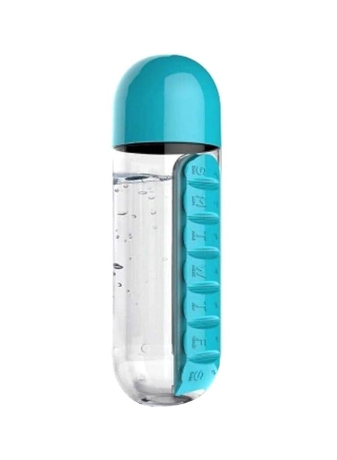 2-In-1 Plastic Water Bottle With Pill Organizer