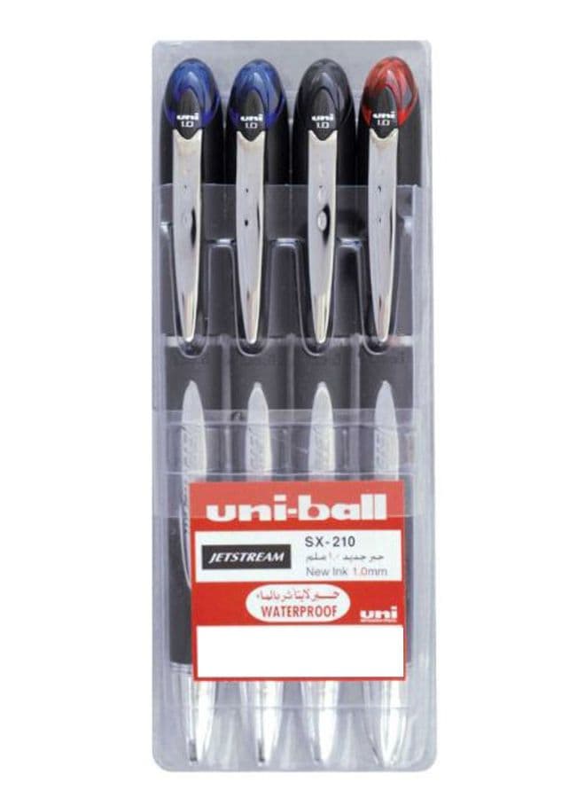 4-Piece Jetstream Ball Pen Set Multicolour
