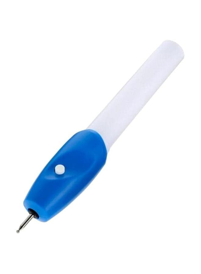 Electric Mini Engraving Pen White/Blue 6.88x1.02inch